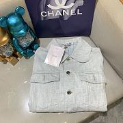 Dior Cropped Jacket Light Blue Dior Oblique Washed Cotton Denim - 4