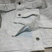 Dior Cropped Jacket Light Blue Dior Oblique Washed Cotton Denim - 3