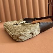 GG Supreme Grained Calfskin Medium Jackie Slim Shoulder Bag Sand Dark Brown Size 27x13x6cm - 3