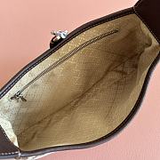 GG Supreme Grained Calfskin Medium Jackie Slim Shoulder Bag Sand Dark Brown Size 27x13x6cm - 2