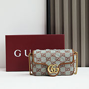 Women's Metallic GG Marmont Super Mini Canvas Shoulder Bag Size 16.5x9.5x4.5cm - 1