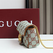 Women's Metallic GG Marmont Super Mini Canvas Shoulder Bag Size 16.5x9.5x4.5cm - 6