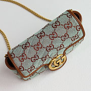 Women's Metallic GG Marmont Super Mini Canvas Shoulder Bag Size 16.5x9.5x4.5cm - 3