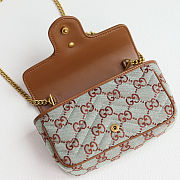 Women's Metallic GG Marmont Super Mini Canvas Shoulder Bag Size 16.5x9.5x4.5cm - 2