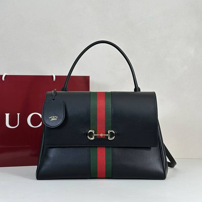 Gucci medium Paparazzo Horsebit Web tote bag Size 37x29x13cm - 1