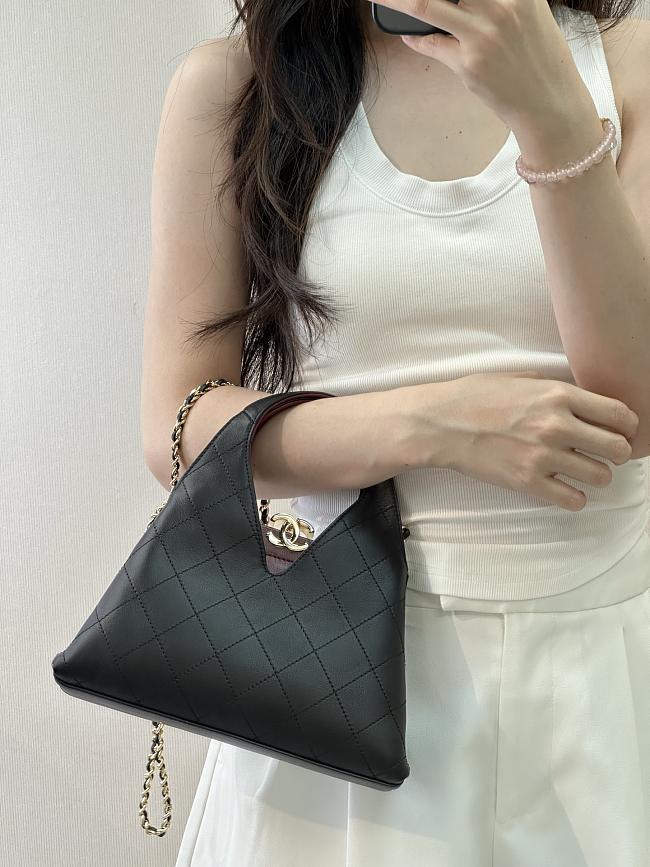 Chanel Calfskin Chic Lady Small Shopping Tote Black Size 23x23x7cm - 1