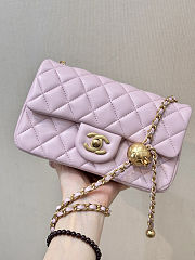 Chanel 24K Light Pink Lambskin Quilted Pearl Crush Mini Size 7.75 x 4.5 x 2.5 in - 1