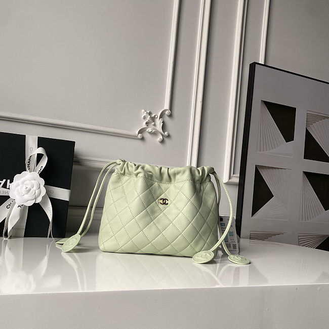 Chanel Clutch with Leather Strap Lambskin & Gold-Tone Metal Green Size 17×22×7.5cm - 1