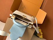 LV Capucines Mini Quartz/Washed Blue/Snow M2A443 Size 27x17.5x9cm - 5
