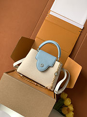 LV Capucines Mini Quartz/Washed Blue/Snow M2A443 Size 27x17.5x9cm - 3