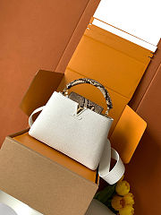 Louis Vuitton Capucines Mini Calfskin Snakeskin White Size 27x18x9cm - 1