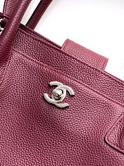 Chanel Burgundy Leather Large Cerf Executive Tote Size 24 x36 x14 cm - 2