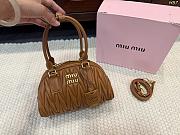 Miu Miu Nappa Leather Arcadie Handbag in Brown Size 22x13cm - 1