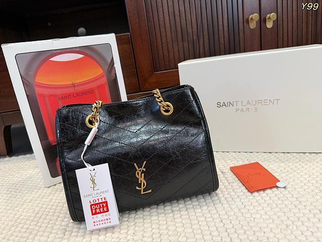Saint Laurent Small Niki Matelassé Leather Shopping Tote Size 25x20cm - 1