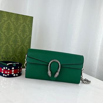 Gucci Dionysus Medium Bag Green Leather with Green Size 25x14x4cm