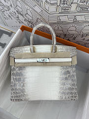 Hermès Birkin 25 Himalaya Niloticus Crocodile Diamond Encrusted Hardware Size 25 cm - 1
