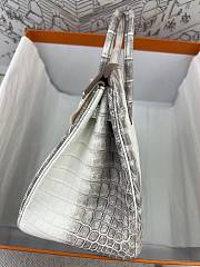 Hermès Birkin 25 Himalaya Niloticus Crocodile Diamond Encrusted Hardware Size 25 cm - 6