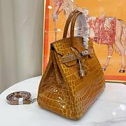 Hermès Beige Sable Shiny Porosus Crocodile Birkin 30 Size 30 x 22 x 16 cm - 6