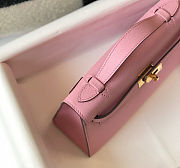 Hermes Swift Kelly Pochette Clutch Mauve Sylvestre Size 22cm - 5
