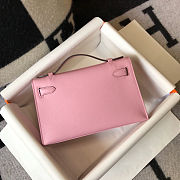Hermes Swift Kelly Pochette Clutch Mauve Sylvestre Size 22cm - 2