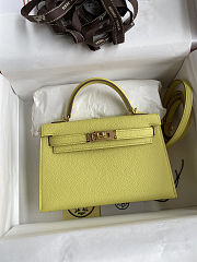 Hermes Epsom Mini Kelly Sellier 20 Lime Size 19cm - 1
