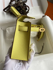 Hermes Epsom Mini Kelly Sellier 20 Lime Size 19cm - 3
