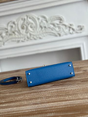 Hermès Deep Blue Chevre Mini Kelly II 20 Palladium Hardware Size 19cm - 5
