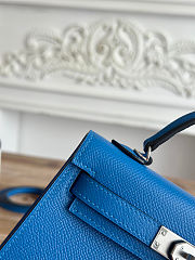 Hermès Deep Blue Chevre Mini Kelly II 20 Palladium Hardware Size 19cm - 2