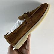 Loro Piana Dark Brown Suede Summer Charms Walk Loafers - 2