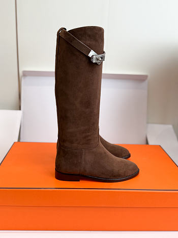 Hermes Jumping supple boot Écorce (Heel height 2 cm)