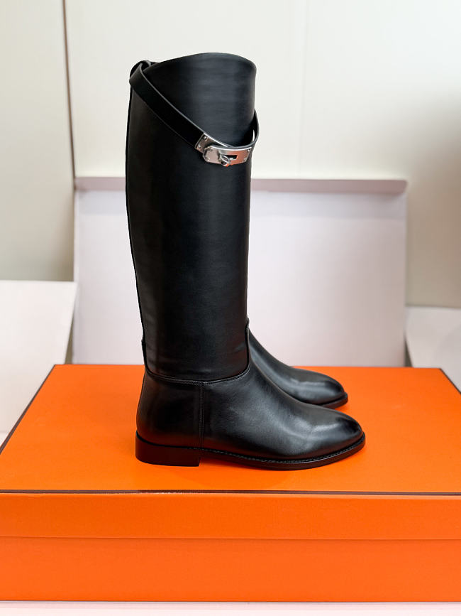 Hermes Jumping boot Noir (Heel height: 2 cm) - 1
