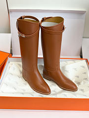 Hermes Heritage Calfskin Kelly Jumping Boots 36.5 Naturel  - 2