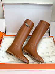 Hermes Heritage Calfskin Kelly Jumping Boots 36.5 Naturel  - 3