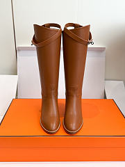 Hermes Heritage Calfskin Kelly Jumping Boots 36.5 Naturel  - 4
