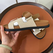 Hermès Chypre Men's Sandals in Grey Brown  - 3