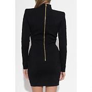 Balmain button-embellished diamond-knit mini dress HF1R8019KK20 - 3