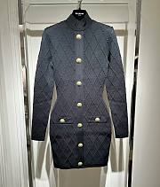 Balmain button-embellished diamond-knit mini dress HF1R8019KK20 - 2