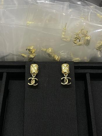 Chanel Metal CC Drop Earrings Gold