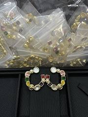 CC Stud Earrings 26C gold Flower Colorful - 1