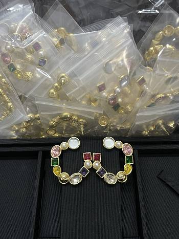 CC Stud Earrings 26C gold Flower Colorful