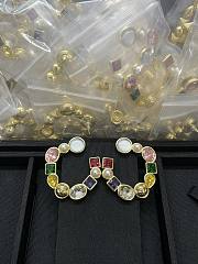 CC Stud Earrings 26C gold Flower Colorful - 4