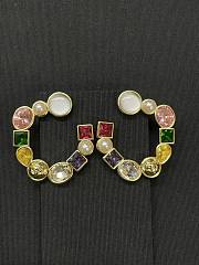CC Stud Earrings 26C gold Flower Colorful - 3