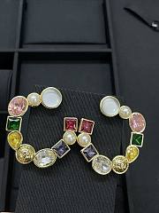 CC Stud Earrings 26C gold Flower Colorful - 2
