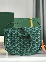 Goyard 233 Messenger Goyardine PM Green Size 21x16x6cm - 5