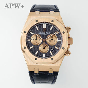 Audemars Piguet Royal Oak Chronograph 41MM 26331OR.OO.D821CR.01 Black Dial Rose Gold Bezel Black Rubber Band