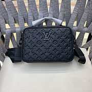 LV Matte Black Embossed Trio Messenger Bag Size 25x18x8cm - 1