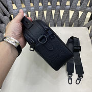 LV Matte Black Embossed Trio Messenger Bag Size 25x18x8cm - 6