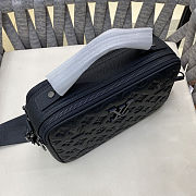 LV Matte Black Embossed Trio Messenger Bag Size 25x18x8cm - 5