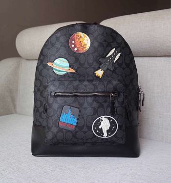 COACH Backpack/Daypack PVC Black Size 33x40x15cm