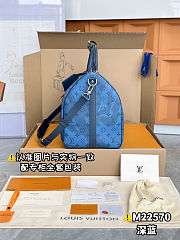LV Boston Bag Monogram Aqua Garden Keepall Bandouliere 35 Men's M22573 Blue Navy - 6